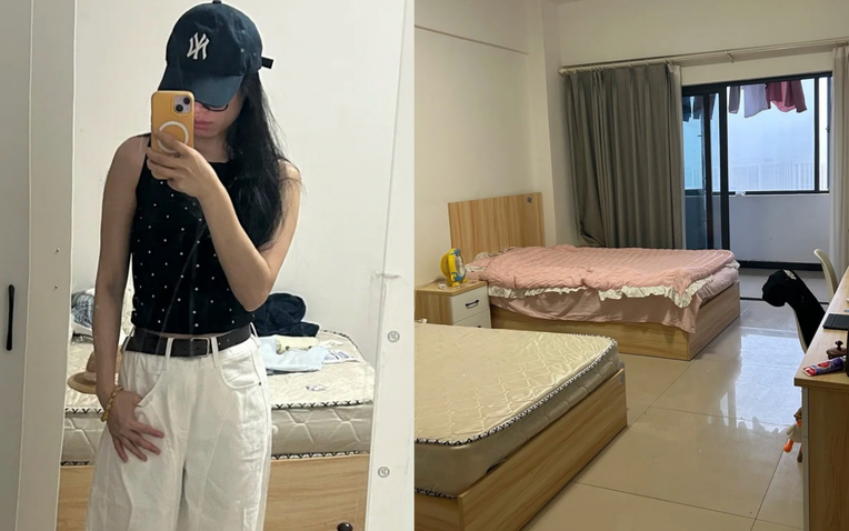 Ph&ograve;ng trọ 2 giường đơn c&ocirc;ng ty cấp cho nữ kế to&aacute;n SN 2002 khiến c&ocirc; kh&ocirc;ng ngủ nổi - Ảnh 1.