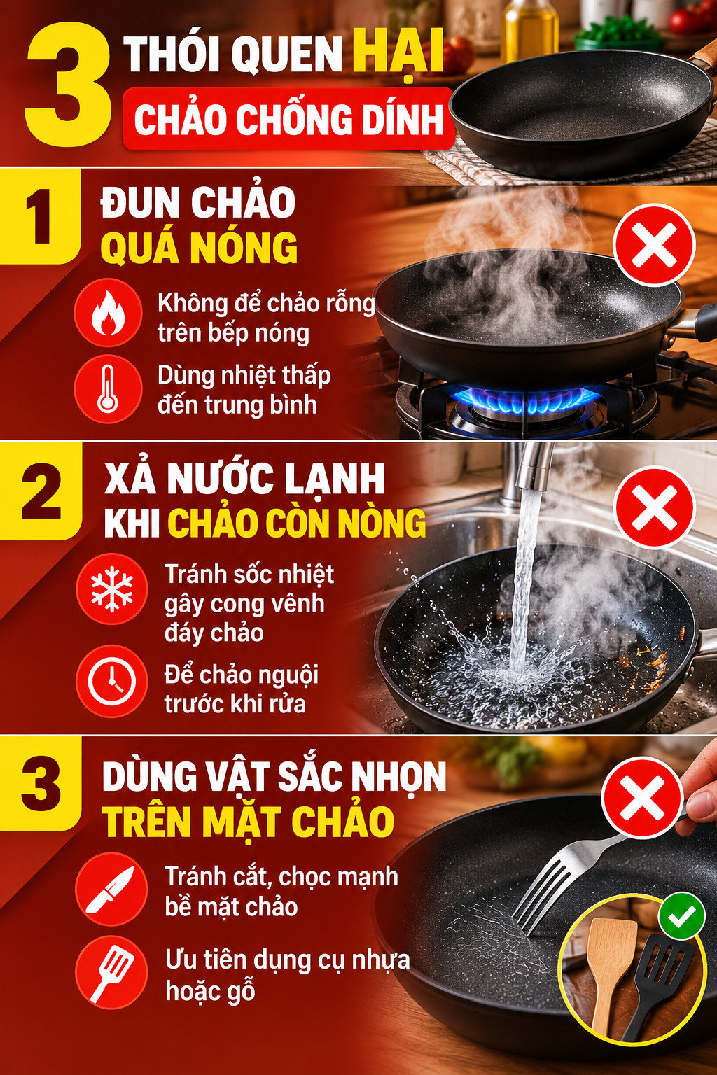 3 thói quen hại chảo chống dính nhất - Ảnh 4.