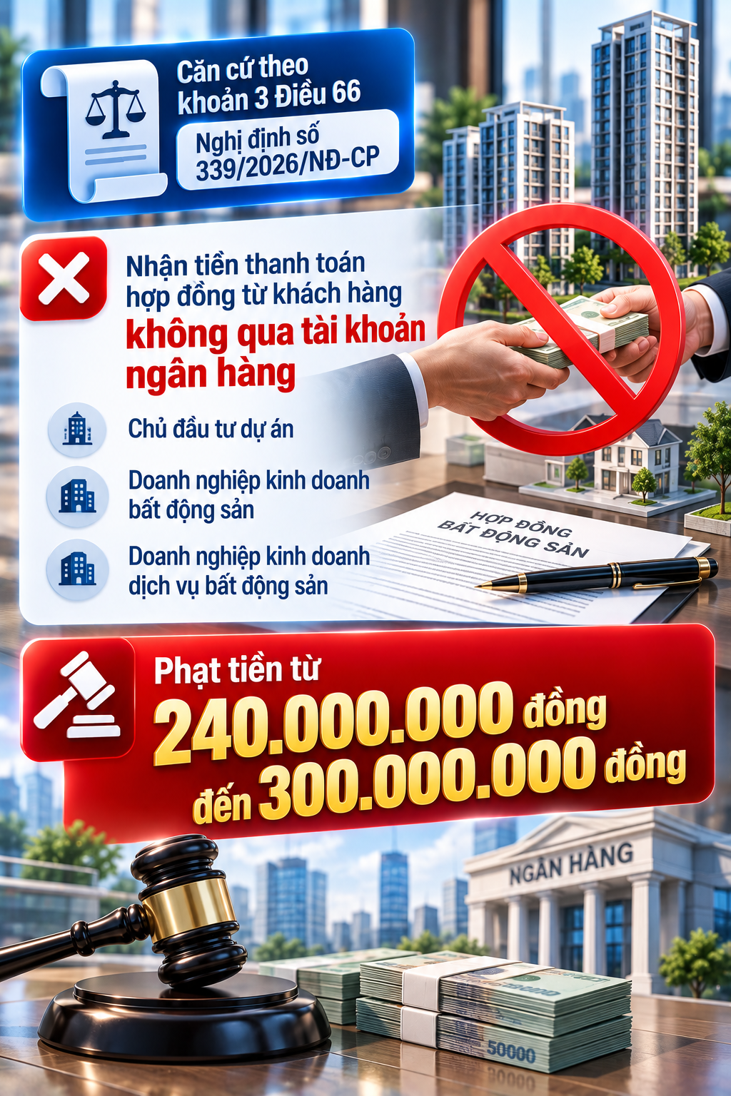 Tất cả người d&acirc;n mua b&aacute;n bất động sản ch&uacute; &yacute; mức phạt 300 triệu đồng li&ecirc;n quan t&agrave;i khoản ng&acirc;n h&agrave;ng - Ảnh 1.