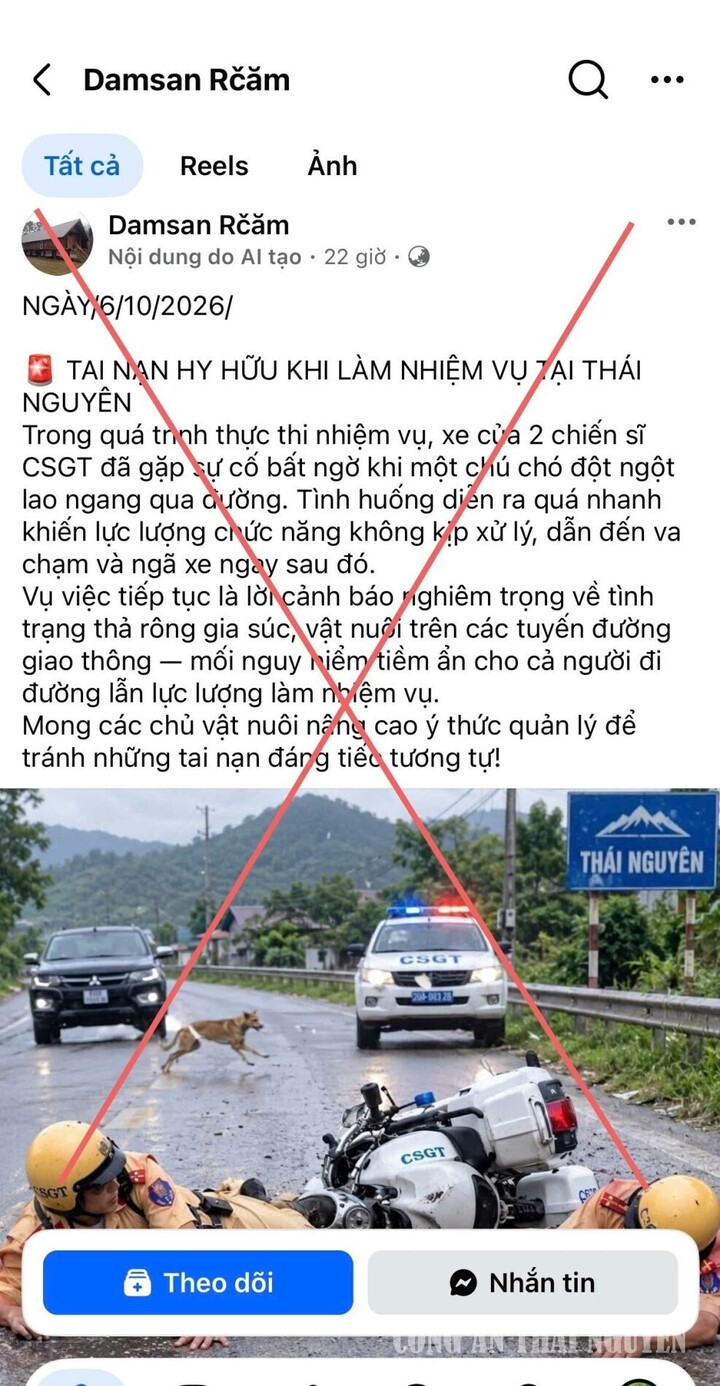 Th&aacute;i Nguy&ecirc;n b&aacute;c bỏ th&ocirc;ng tin sai lệch về tai nạn CSGT do AI tạo ra - Ảnh 1.