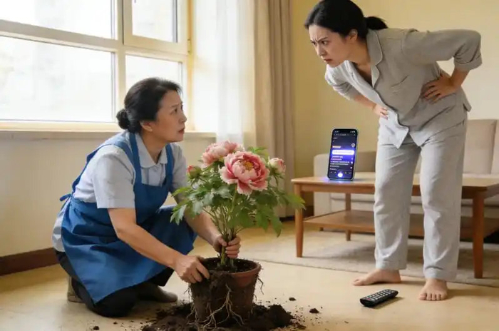 Bảo mẫu lặng lẽ nhổ sạch vườn mẫu đơn tiền tỷ, người vợ vừa nổi giận thì phát hiện sự thật lạnh sống lưng - Ảnh 1.