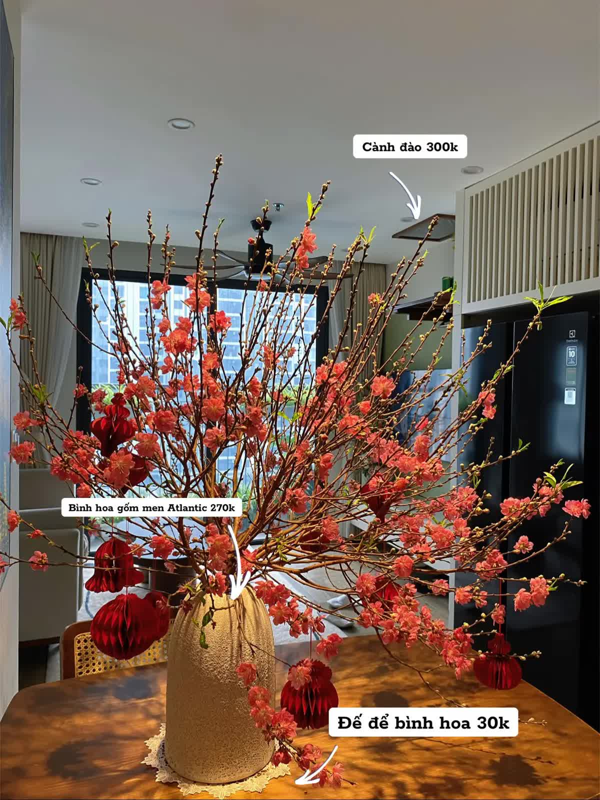 Vợ đảm ở H&agrave; Nội dự tr&ugrave; chi ti&ecirc;u Tết cho 3 gia đ&igrave;nh g&oacute;i gọn 21 triệu: C&agrave;nh đ&agrave;o 300k, tuyết mai 90k... hoa rực rỡ khắp nh&agrave;- Ảnh 3.