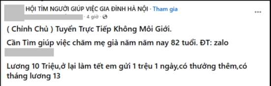 Thu&ecirc; gi&uacute;p việc ngủ lại, chăm &ocirc;ng b&agrave;, bố mẹ U60, U70 ng&agrave;y Tết: Trả lương 10 triệu trong 10 ng&agrave;y nhưng kh&ocirc;ng phải ai cũng l&agrave;m được- Ảnh 4.