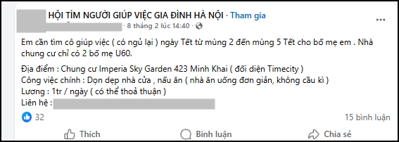 Thu&ecirc; gi&uacute;p việc ngủ lại, chăm &ocirc;ng b&agrave;, bố mẹ U60, U70 ng&agrave;y Tết: Trả lương 10 triệu trong 10 ng&agrave;y nhưng kh&ocirc;ng phải ai cũng l&agrave;m được- Ảnh 3.
