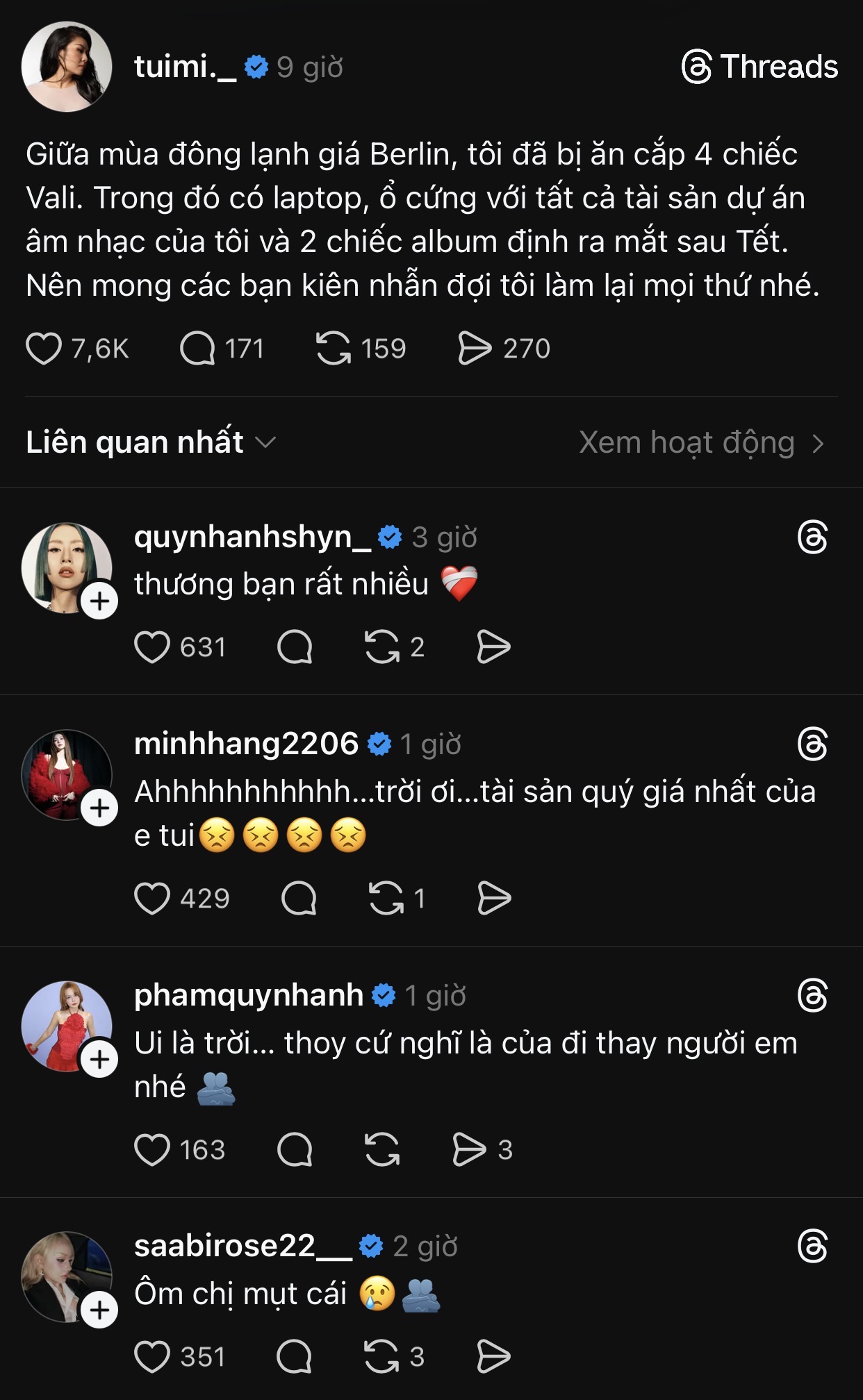 Nữ ca sĩ Việt tá hoả vì bị trộm hành lý tại Đức, có 1 thứ là tài sản quý giá nhất - Ảnh 1.