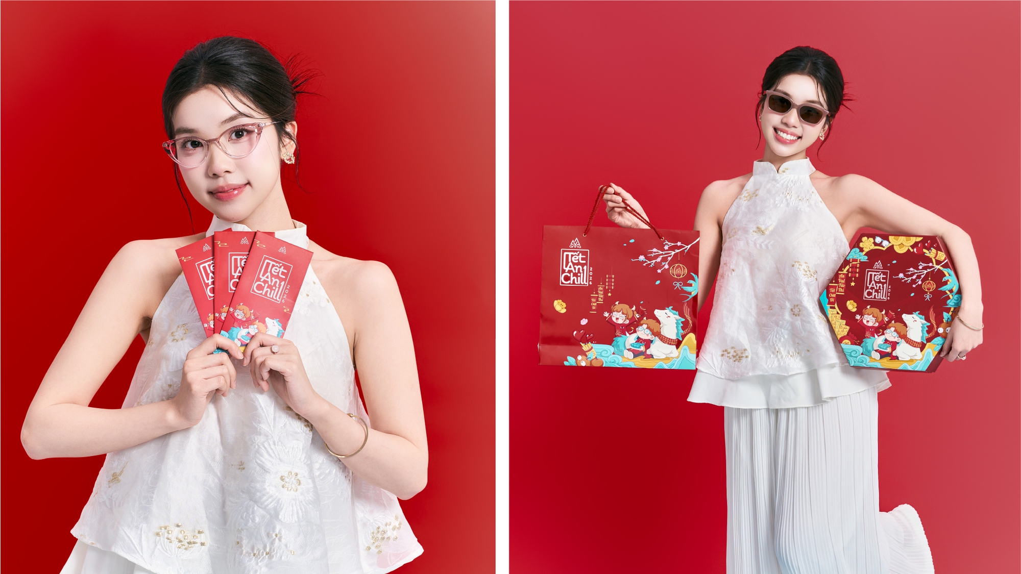 Trịnh Hà Vy bùng nổ visual trong bộ sưu tập Tết của Kính Mắt Anna - Ảnh 1.