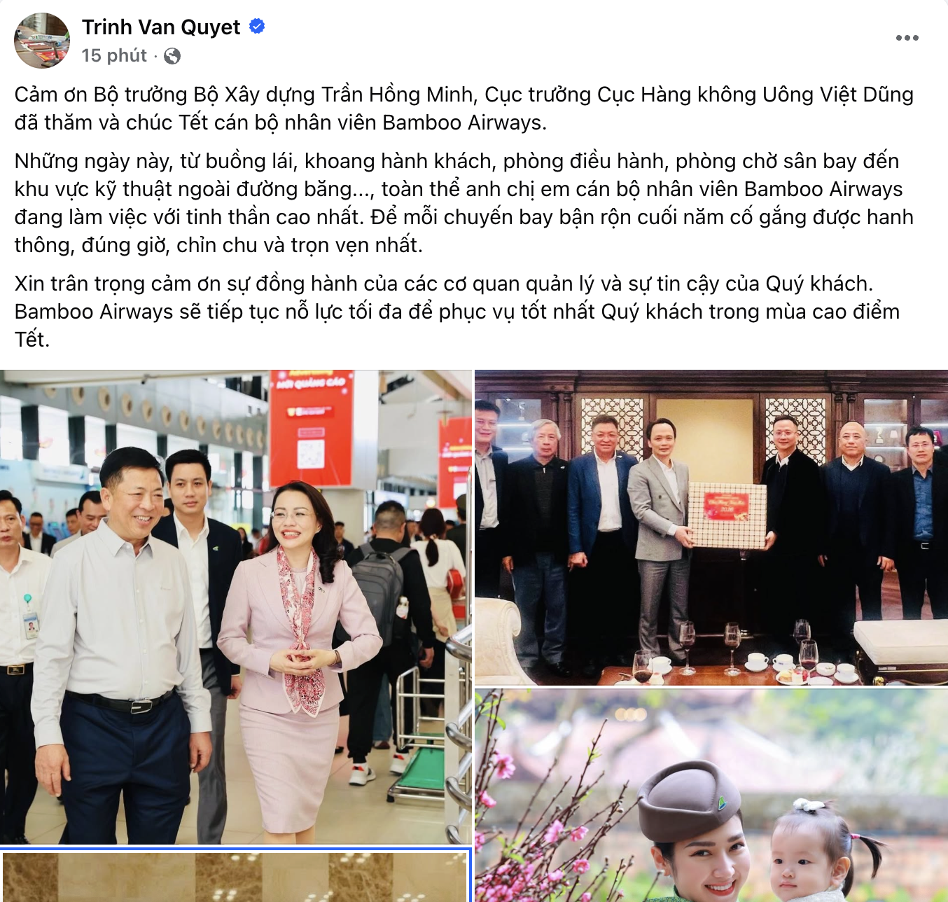 Sau ch&iacute;nh s&aacute;ch gia hạn thẻ cho 3 triệu hội vi&ecirc;n, &ocirc;ng Trịnh Văn Quyết tiếp tục xuất hiện dịp 29 Tết, gửi lời cảm ơn l&atilde;nh đạo ng&agrave;nh X&acirc;y dựng- Ảnh 2.