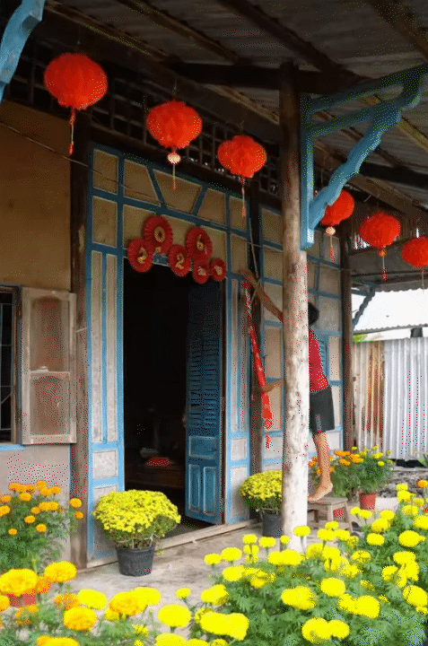 Mùng 1 Tết, ghé thăm căn nhà miền Tây với không khí đầu năm ngập sắc xuân: Hoa nở kín hiên, trái trĩu cành- Ảnh 1.