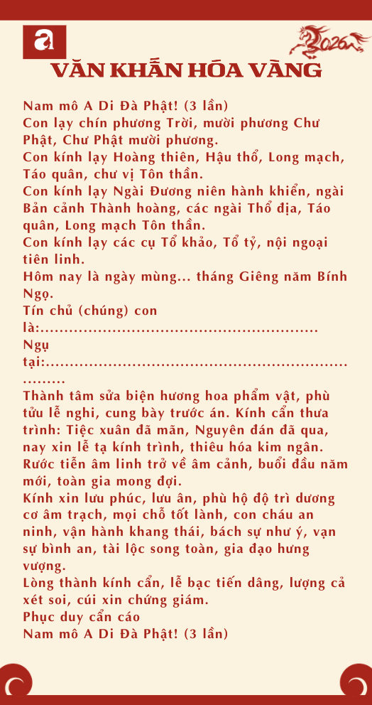 Văn khấn hóa vàng năm Bính Ngọ 2026 và những điều cần biết - Ảnh 3.