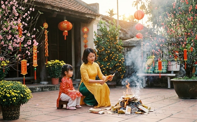 Đốt vàng mã và cách dạy con sâu sắc của người Việt - Ảnh 2.