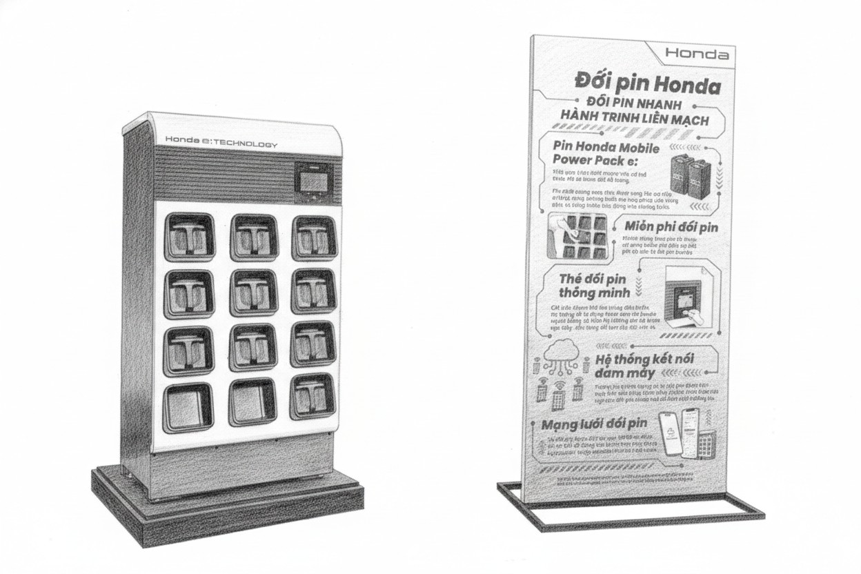 Honda tủ đổi pin