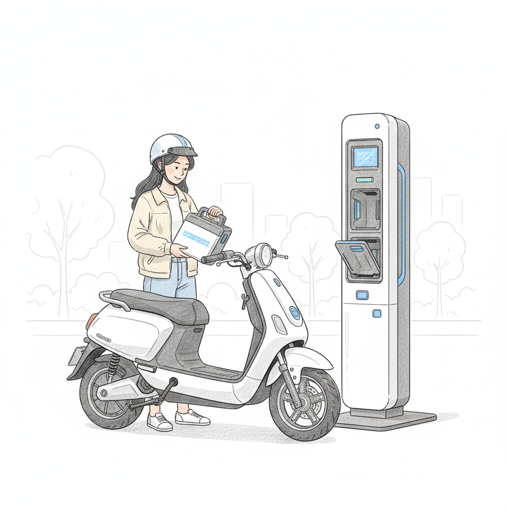 Quy trình đổi pin xe máy điện