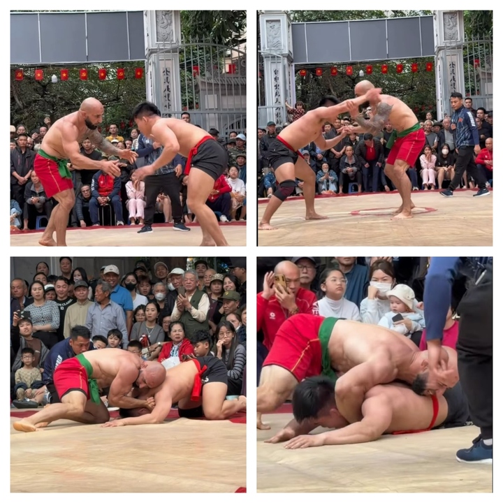 Đô vật Nga trật cả khớp vai khi đấu giải hội làng với võ sĩ Việt Nam - Ảnh 1.