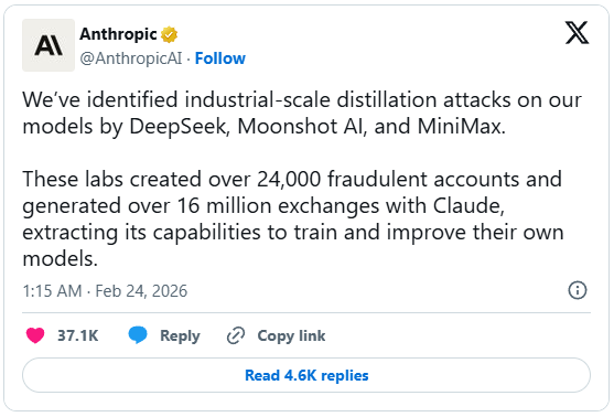 Anthropic cáo buộc DeepSeek và ba công ty Trung Quốc đánh cắp công nghệ AI Claude - Ảnh 1.