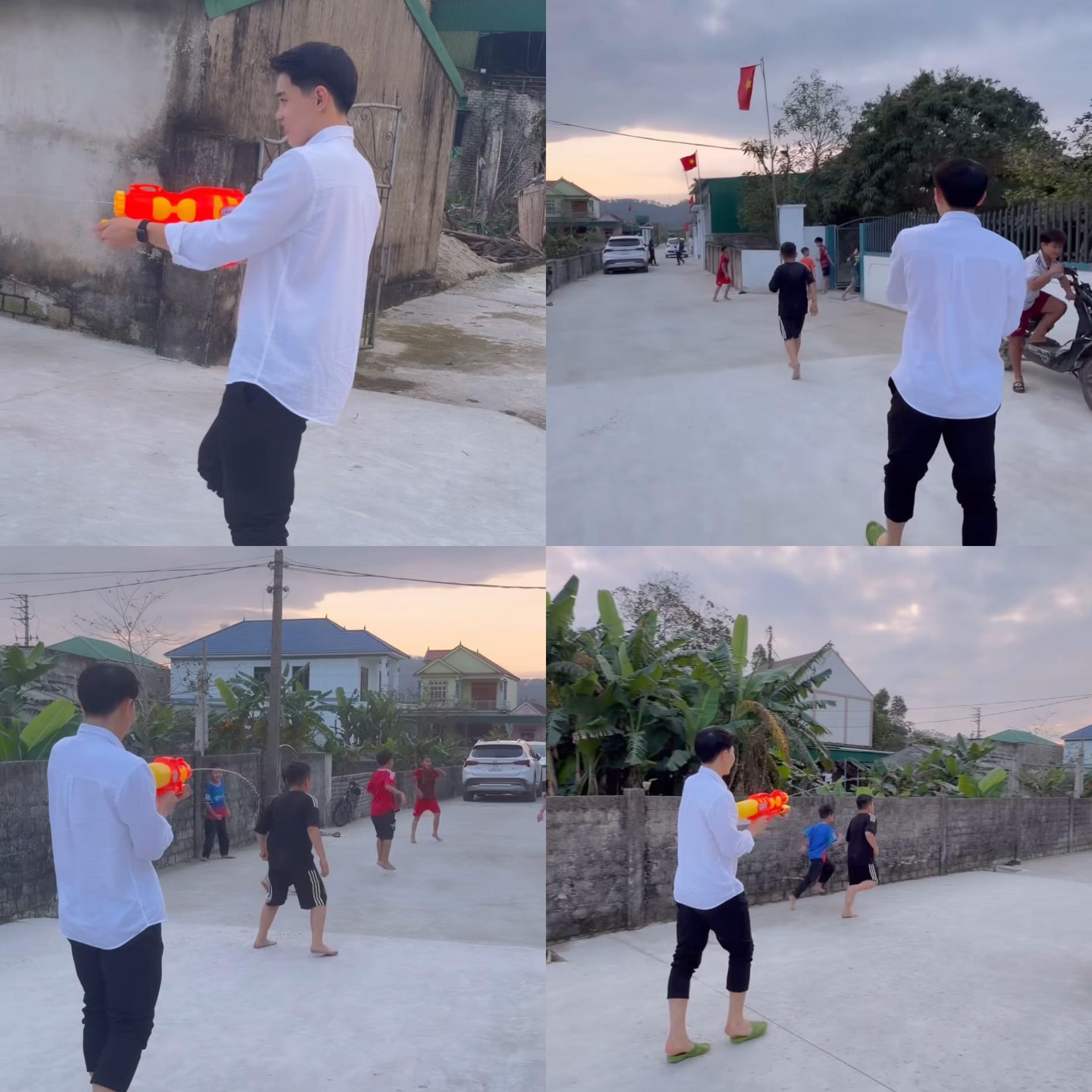 Kh&ocirc;ng nhận ra Đ&igrave;nh Bắc khi về qu&ecirc;, diện sơ mi trắng như so&aacute;i ca nhưng l&agrave;m một điều lạ lắm  - Ảnh 1.