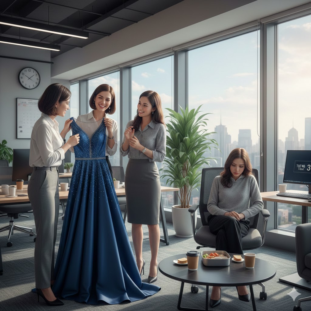 Đồng nghiệp xúng xính đi tiệc Tất niên, toàn váy chục triệu, thấy tôi úi xùi chị ta phán câu trí mạng- Ảnh 1.