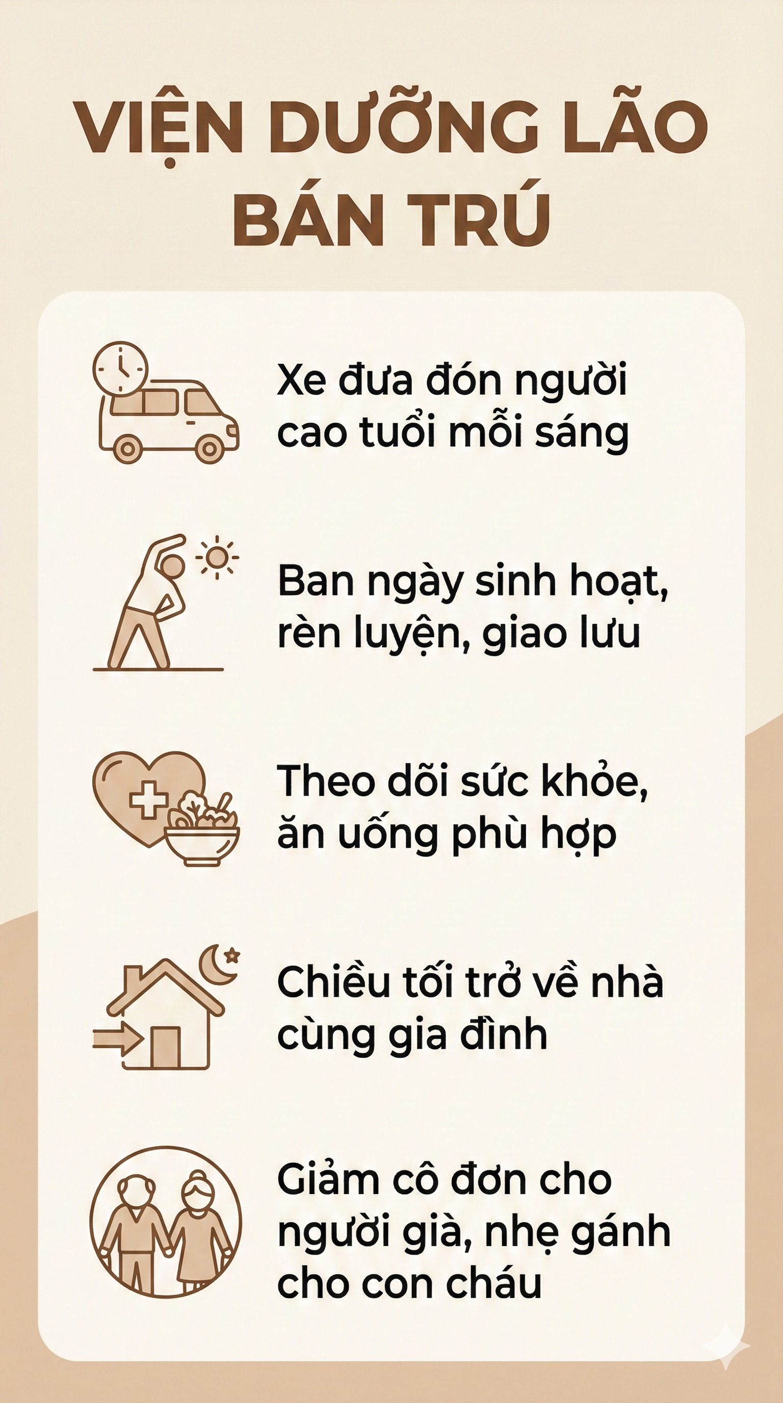 Một mô hình dưỡng lão mới được nhắc nhiều ở Việt Nam: "Sáng đi – chiều về", lãnh đạo Nhà nước quan tâm - Ảnh 3.