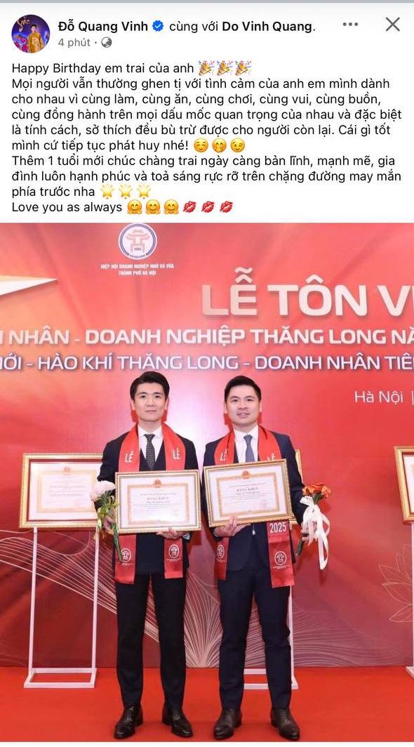 Đỗ Quang Vinh ch&uacute;c mừng sinh nhật chủ tịch CLB H&agrave; Nội: Lộ mối quan hệ 