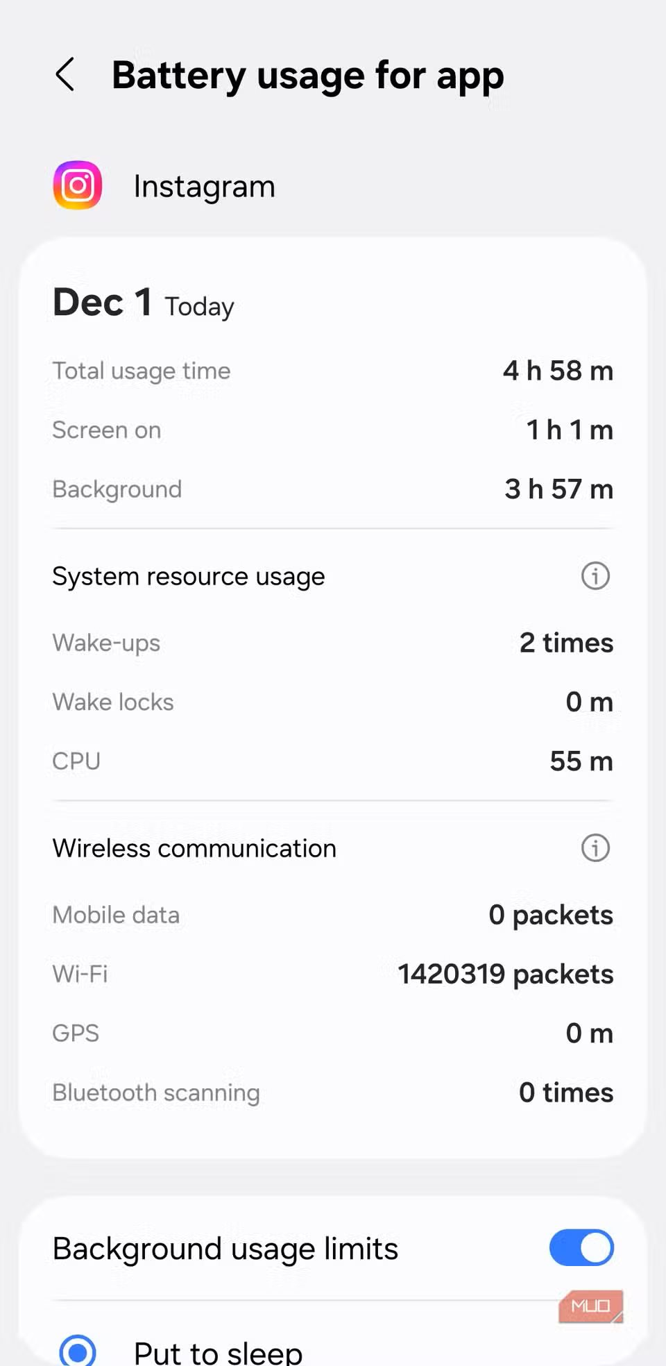 Đừng vội mua điện thoại mới, chỉ cần làm theo tôi, chiếc Android cũ kỹ của bạn biến ngay thành "máy đắt tiền" 21 instagram battery usage on android 1772336831179 1772336831363309293054