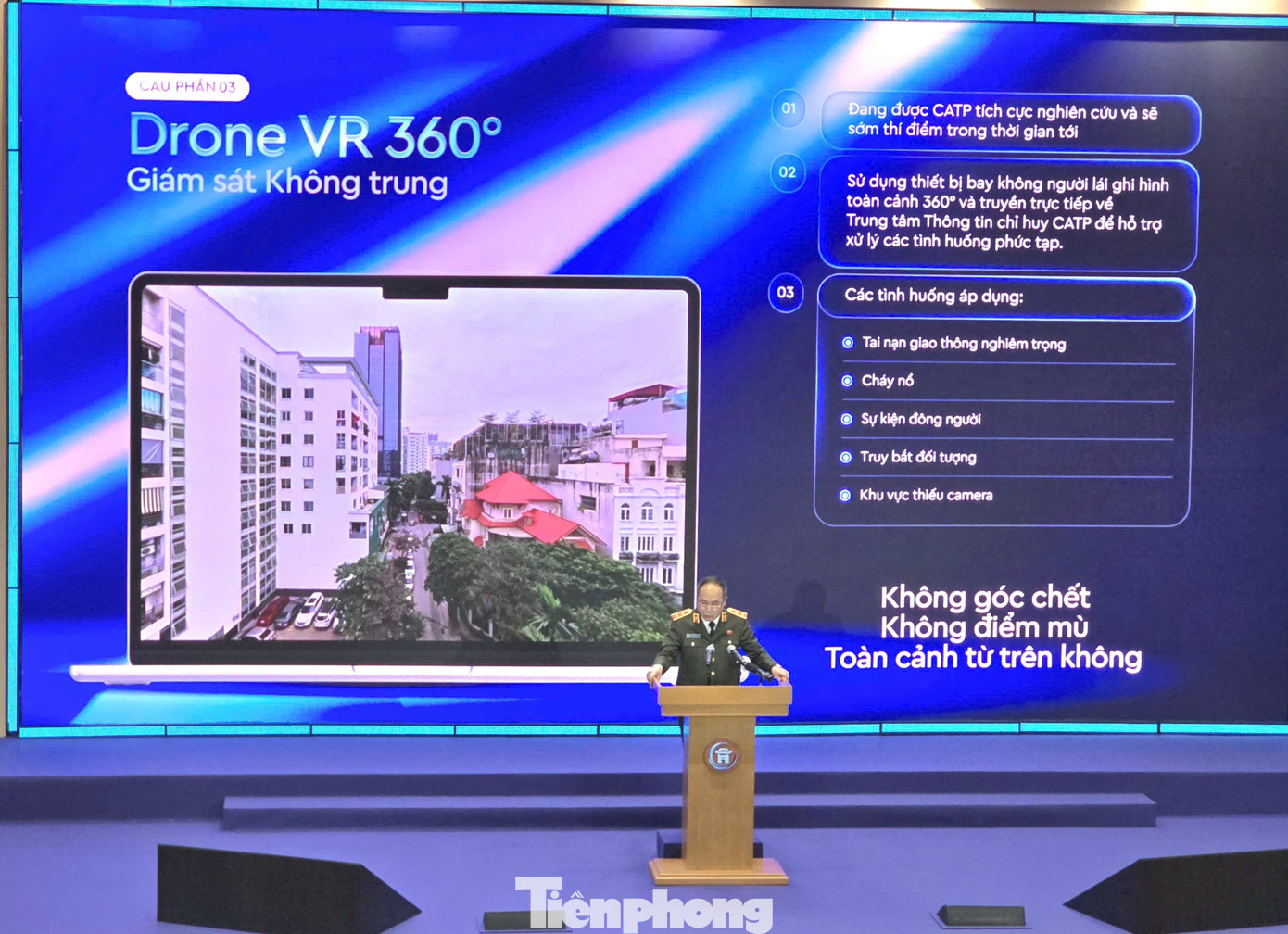 Gi&aacute;m đốc C&ocirc;ng an H&agrave; Nội: Th&iacute; điểm sử dụng thiết bị bay kh&ocirc;ng người l&aacute;i gi&aacute;m s&aacute;t an ninh - Ảnh 1.