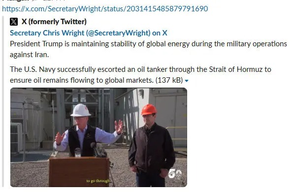 Bộ trưởng Năng lượng Mỹ th&ocirc;ng tin sai về eo biển Hormuz v&agrave; Gi&aacute; dầu 2026 - Ảnh 1.