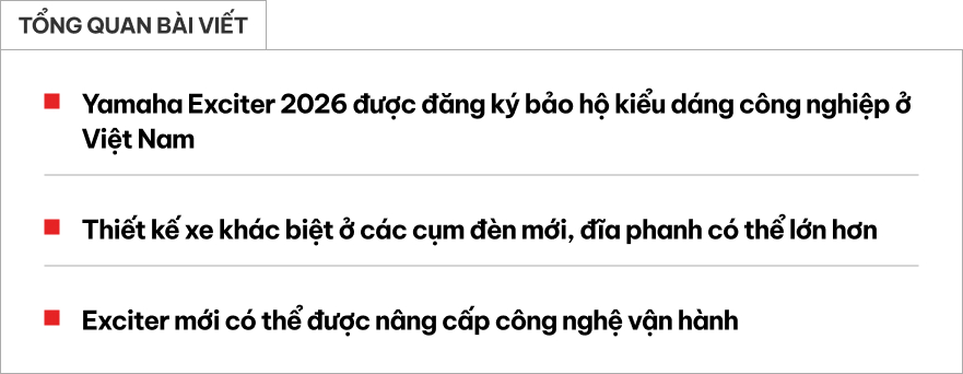 Yamaha Exciter 2026 lần đầu lộ thiết kế r&otilde; n&eacute;t tại Việt Nam: Cụm đ&egrave;n mới kh&aacute;c biệt, phanh lớn, dễ n&acirc;ng cấp c&ocirc;ng nghệ đấu Winner - Ảnh 1.
