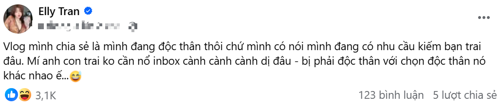 Elly Trần n&oacute;i r&otilde; t&igrave;nh trạng quan hệ, kh&ocirc;ng như nhiều fan nam vẫn tưởng- Ảnh 2.