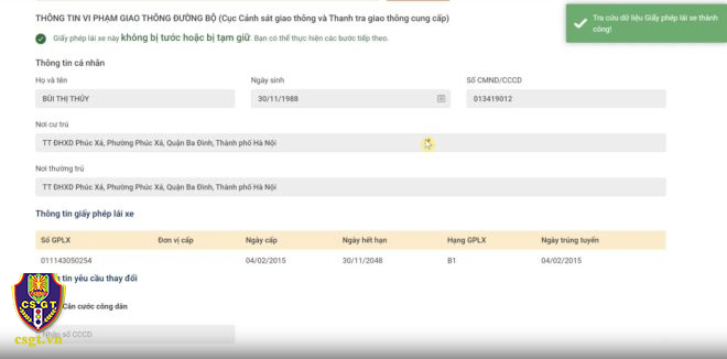 Hướng dẫn các bước CẤP ĐỔI GIẤY PHÉP LÁI XE TRỰC TUYẾN- Ảnh 5. Hướng dẫn các bước CẤP ĐỔI GIẤY PHÉP LÁI XE TRỰC TUYẾN- Ảnh 5.