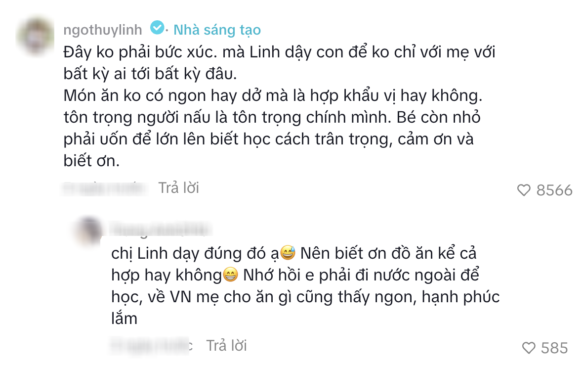 Khi con ch&ecirc; m&oacute;n mẹ nấu, ph&uacute; b&agrave; H&agrave; Th&agrave;nh nhắc ngay một điều khiến nhiều người suy ngẫm- Ảnh 7.