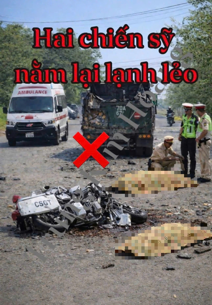 Thông tin CSGT Tây Ninh rượt đuổi gây tai nạn là bịa đặt , không đúng sự thật - Ảnh 1.