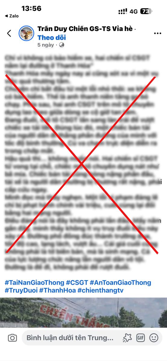 Th&ocirc;ng tin sai về 2 CSGT thanh h&oacute;a tử vong khi truy đuổi vi phạm giao th&ocirc;ng - Ảnh 2.