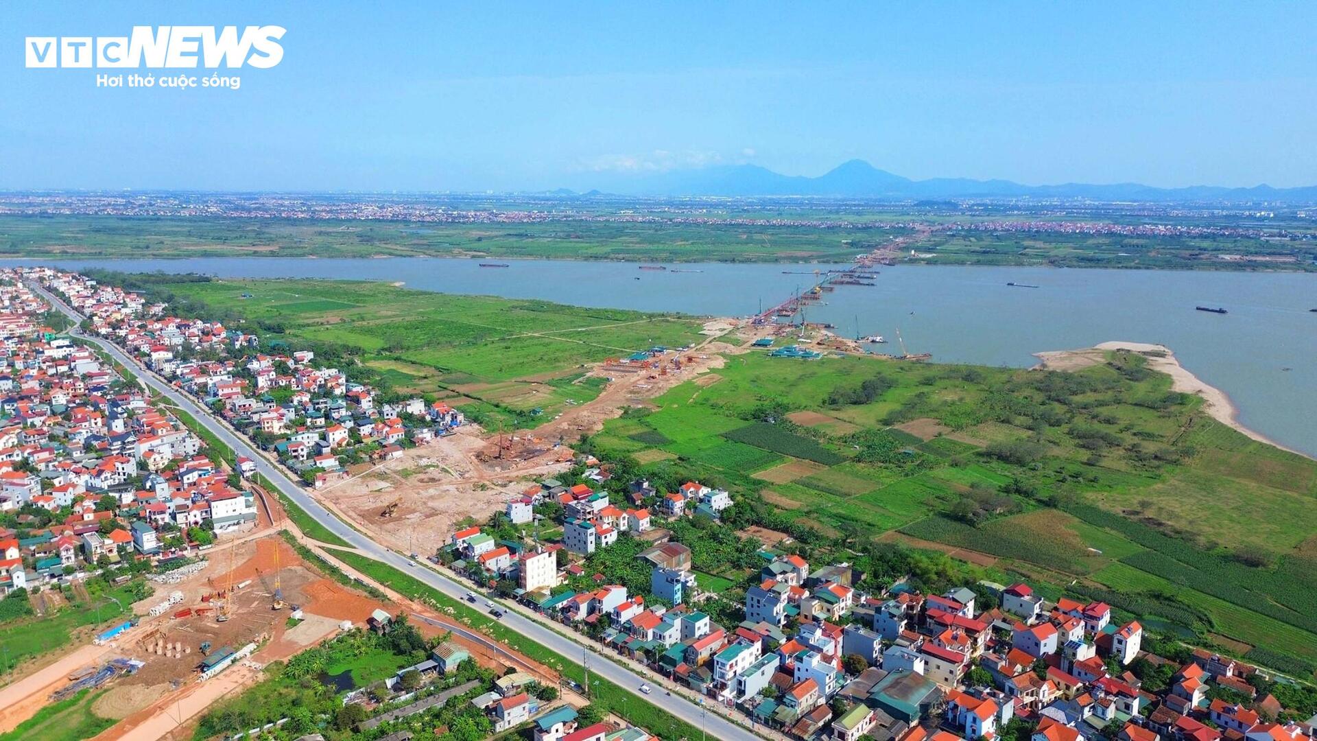 Tiến độ x&acirc;y dựng cầu Hồng H&agrave; vượt s&ocirc;ng Hồng sau 5 th&aacute;ng thi c&ocirc;ng - Ảnh 13.