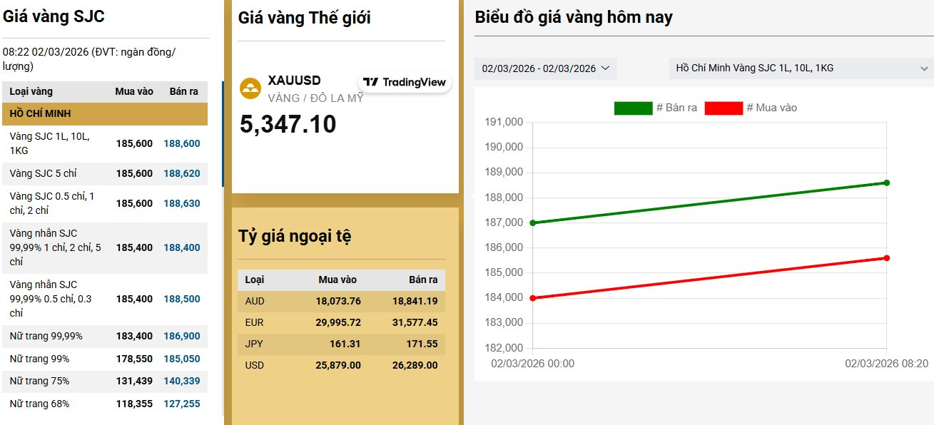 Giá vàng hôm nay 2/3 tăng sốc, tiến thẳng mốc 200 triệu đồng/lượng - Ảnh 2.
