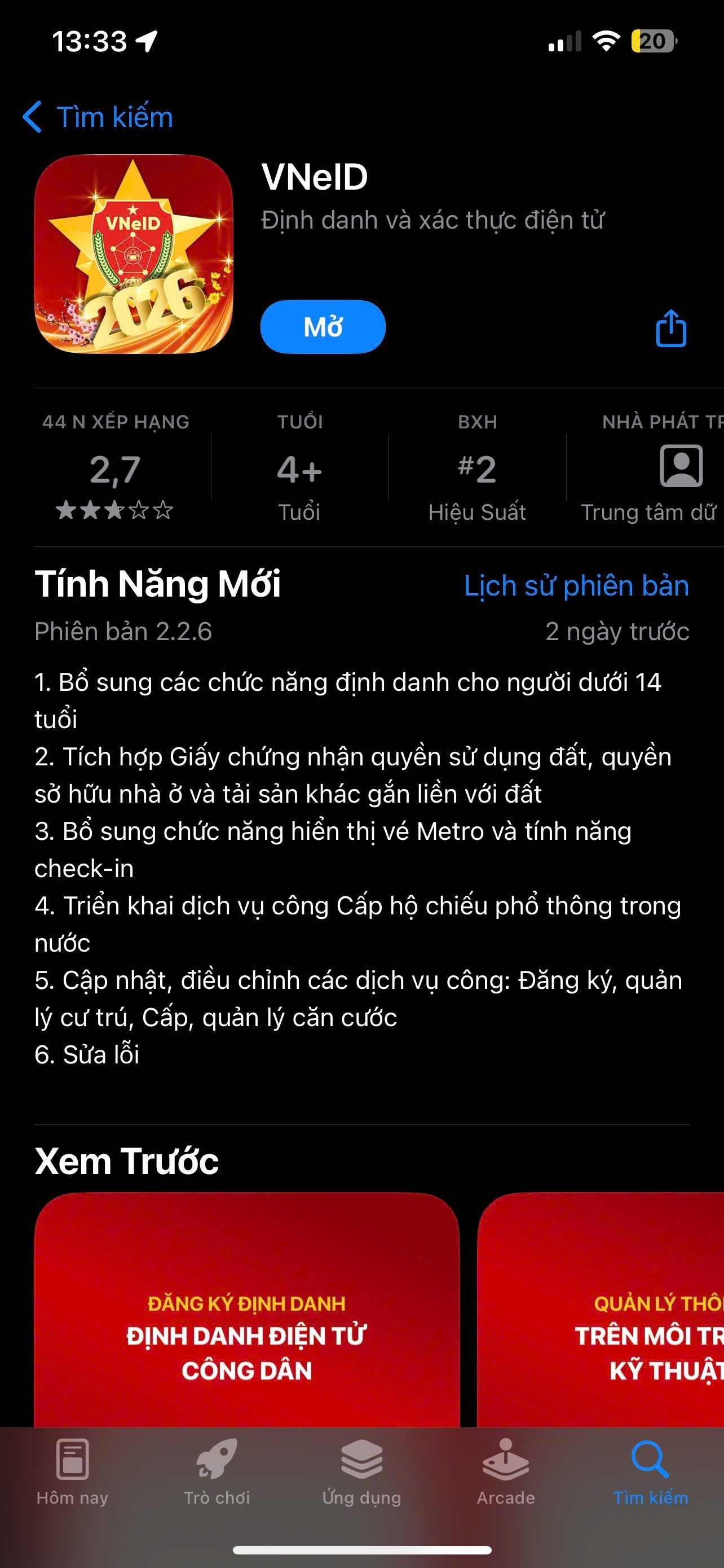 VNeID cập nhật phi&ecirc;n bản 2 . 2 . 6 Với nhiều t&iacute;nh năng mới người d&ugrave;ng cần biết - Ảnh 2.