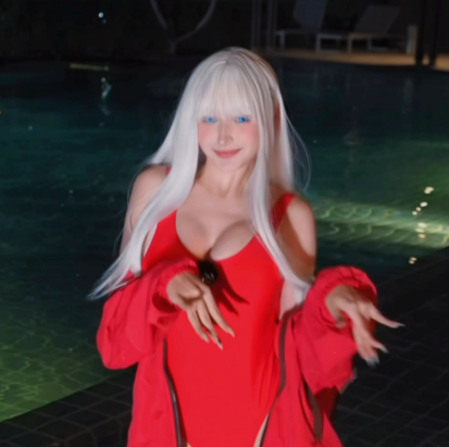 Biến h&igrave;nh th&agrave;nh Gojo Satoru b&ecirc;n hồ bơi, h&oacute;a ra đ&acirc;y l&agrave; c&aacute;ch nữ coser 2 triệu follow "h&uacute;t view" tr&ecirc;n MXH - Ảnh 3.