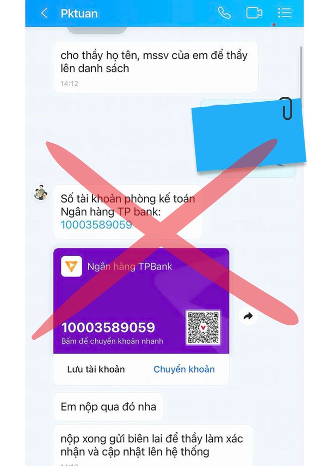 Lật tẩy chi&ecirc;u lừa đảo "gia hạn học ph&iacute;" của c&aacute;n bộ trường t&ecirc;n "PHAN VAN NGUYEN" - Ảnh 2.