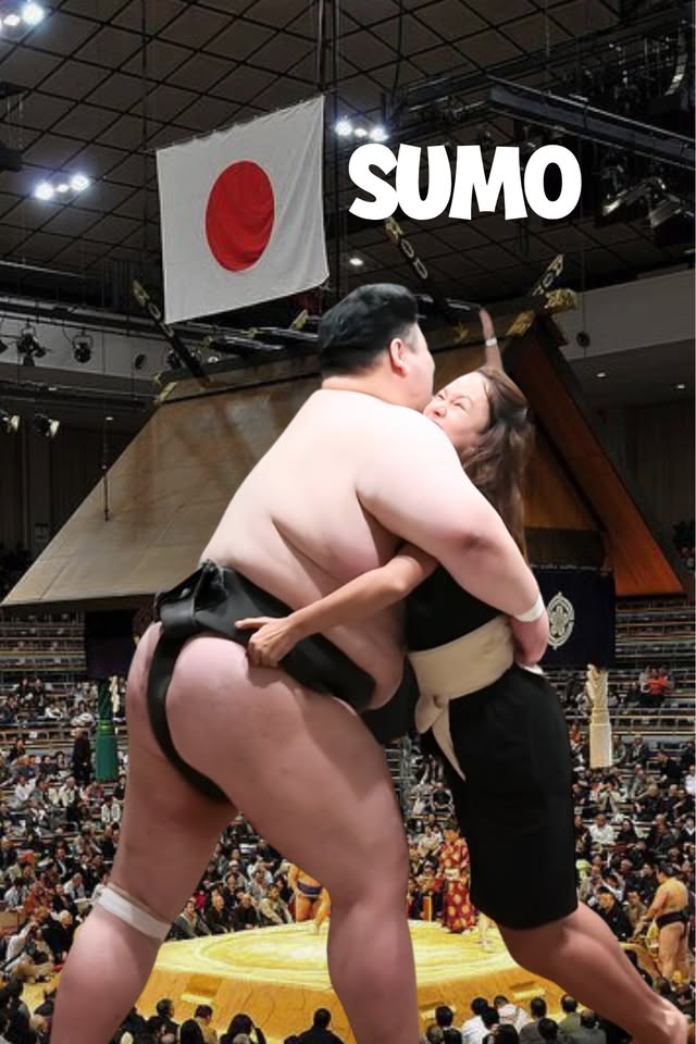 Đấu vật với sumo, hot girl xinh đẹp khiến tất cả th&iacute;ch th&uacute;- Ảnh 1.