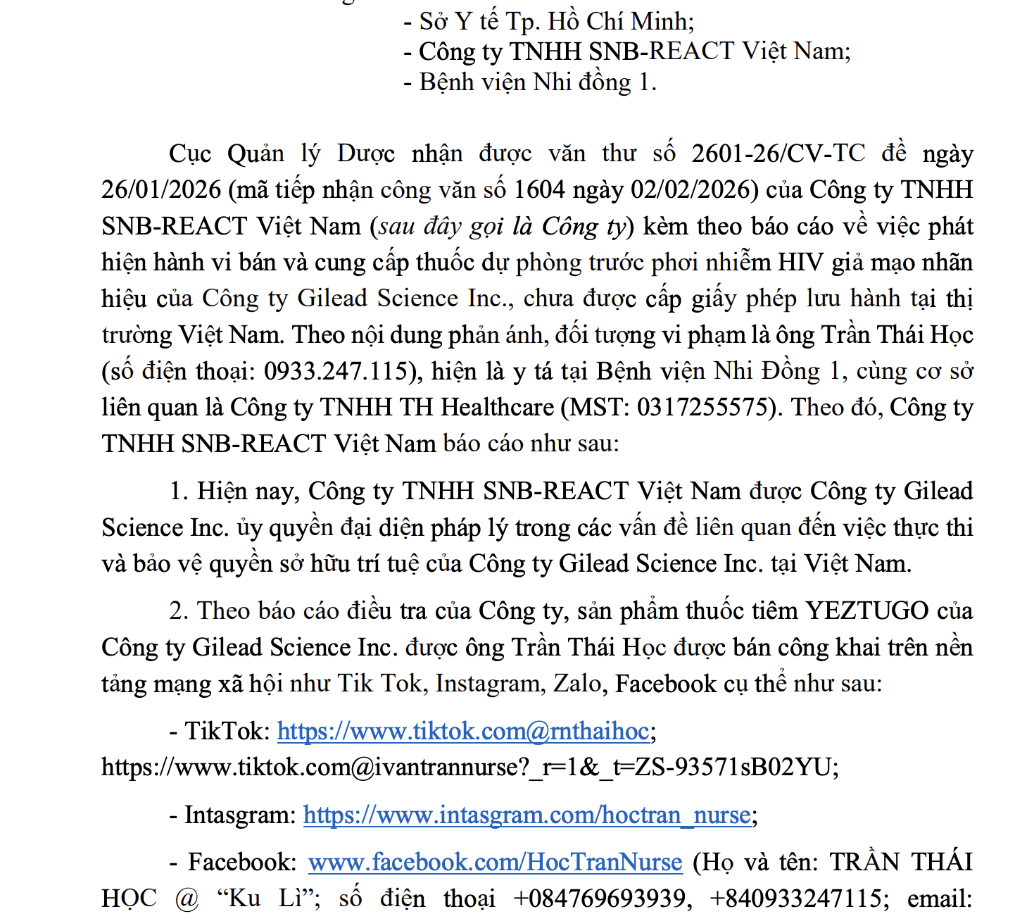Cảnh b&aacute;o thuốc ti&ecirc;m HIV giả mạo chưa được cấp ph&eacute;p tại Việt Nam - Ảnh 2.