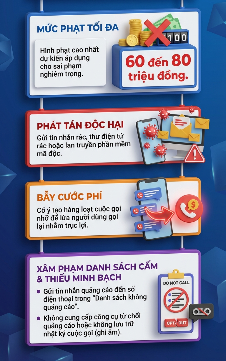 Những ai thường xuyên gọi điện, nhắn tin quảng cáo chú ý: Bộ Công an sẽ phạt lỗi này tới 80 triệu đồng? - Ảnh 1.
