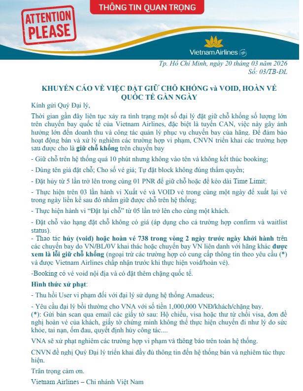 Vietnam Airlines ra cảnh b&aacute;o quan trọng tới kh&aacute;ch h&agrave;ng: C&oacute; trường hợp kh&ocirc;ng được ho&agrave;n tiền - Ảnh 1.