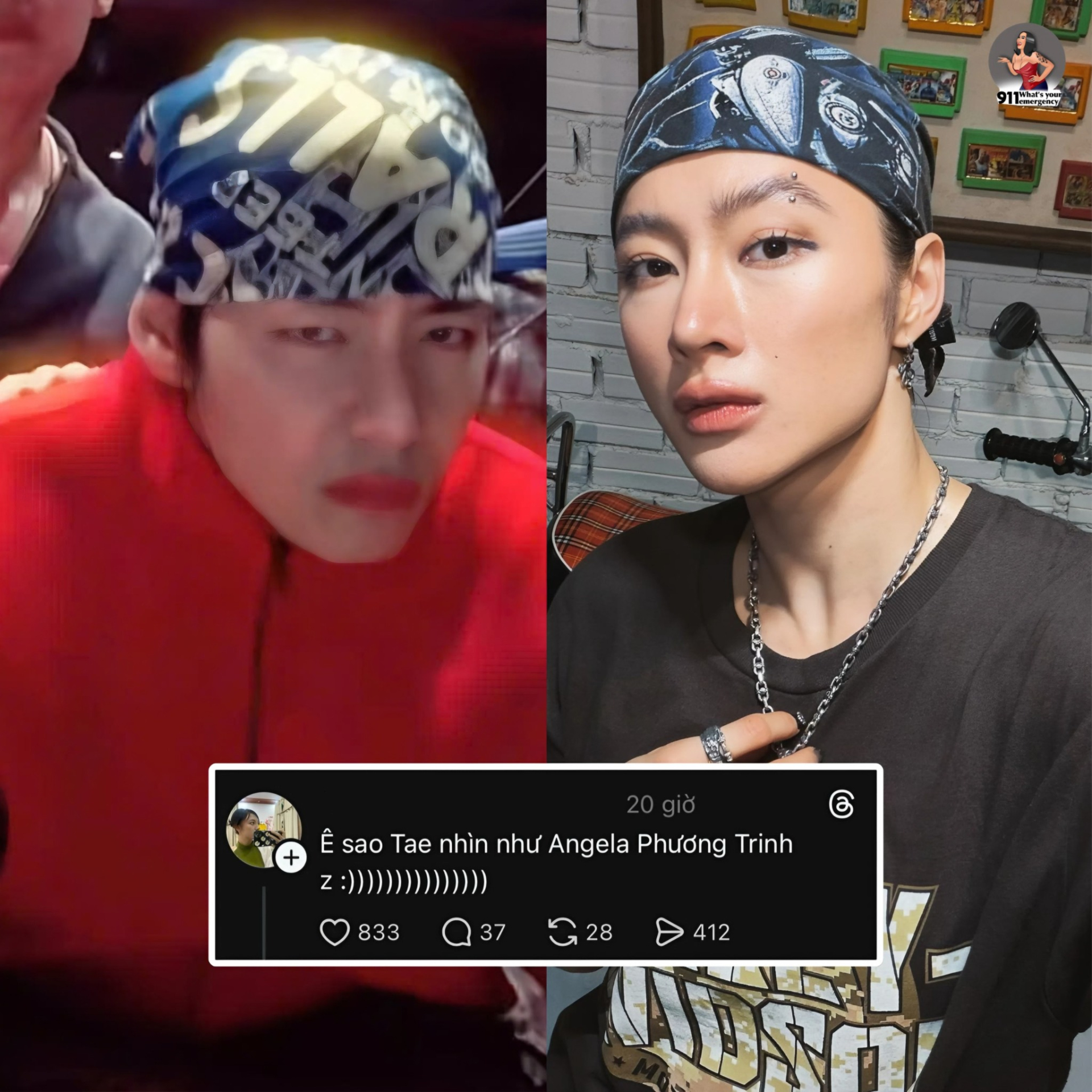 Nh&igrave;n V (BTS) m&agrave; lại ra Angela Phương Trinh- Ảnh 1.