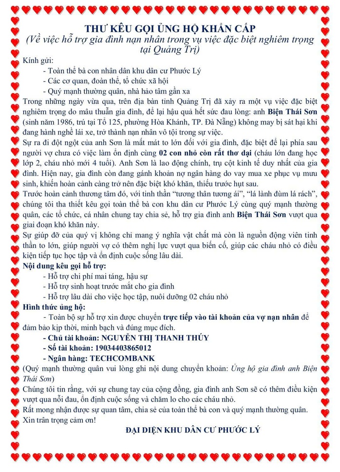 Vụ tài xế taxi bị bắn chết ở Quảng Trị: Kêu gọi giúp đỡ gia đình nạn nhân - Ảnh 1. Vụ tài xế taxi bị bắn chết ở Quảng Trị: Kêu gọi giúp đỡ gia đình nạn nhân - Ảnh 1.