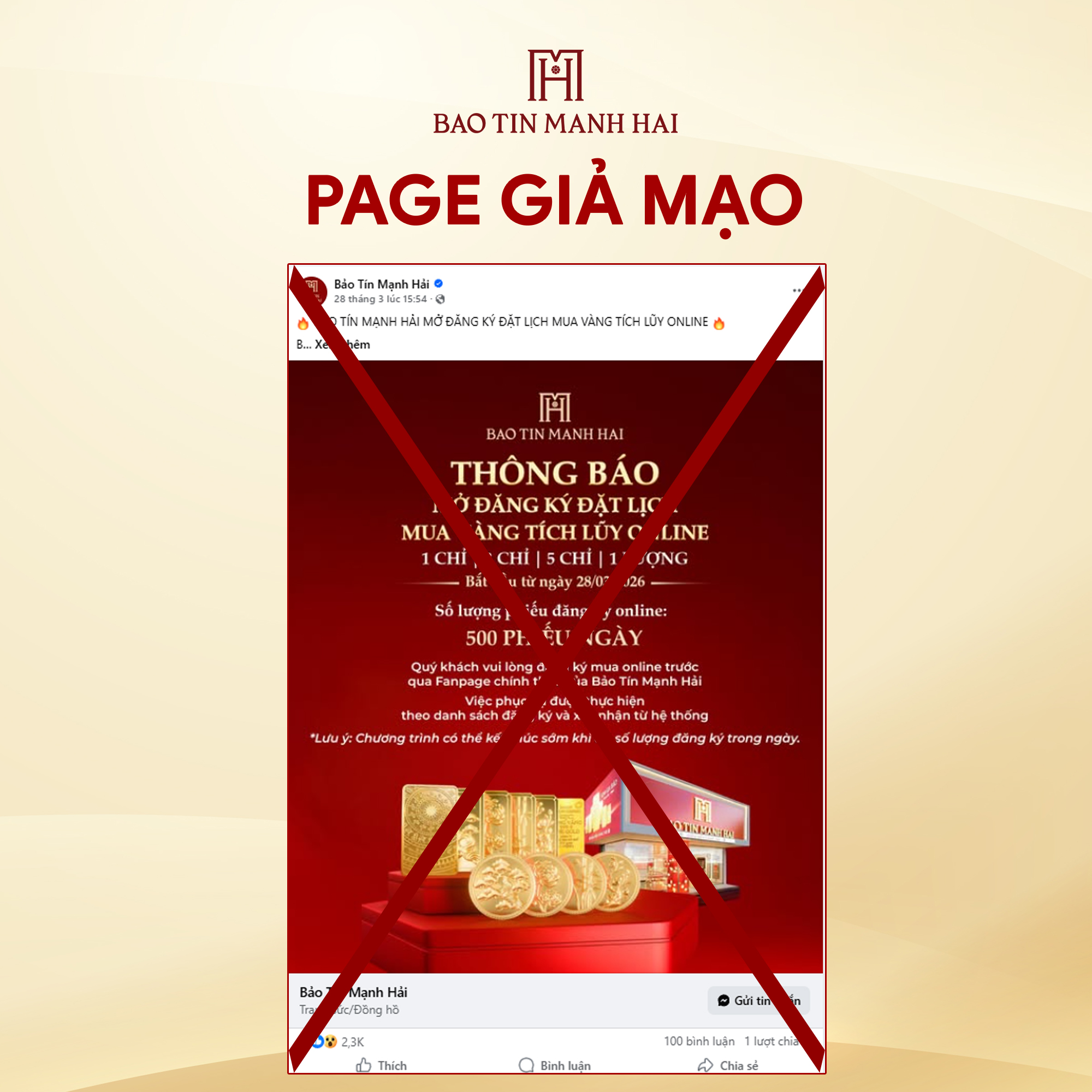 Bảo T&iacute;n Mạnh Hải ph&aacute;t cảnh b&aacute;o khẩn về sản phẩm v&agrave;ng "Đại Kim C&aacute;t" - Ảnh 2.