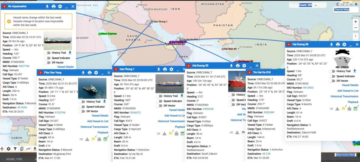 T&igrave;nh cảnh 160 thuyền vi&ecirc;n c&ugrave;ng 8 t&agrave;u h&agrave;ng Việt Nam l&ecirc;nh đ&ecirc;nh ở vịnh Ba Tư - Ảnh 2.