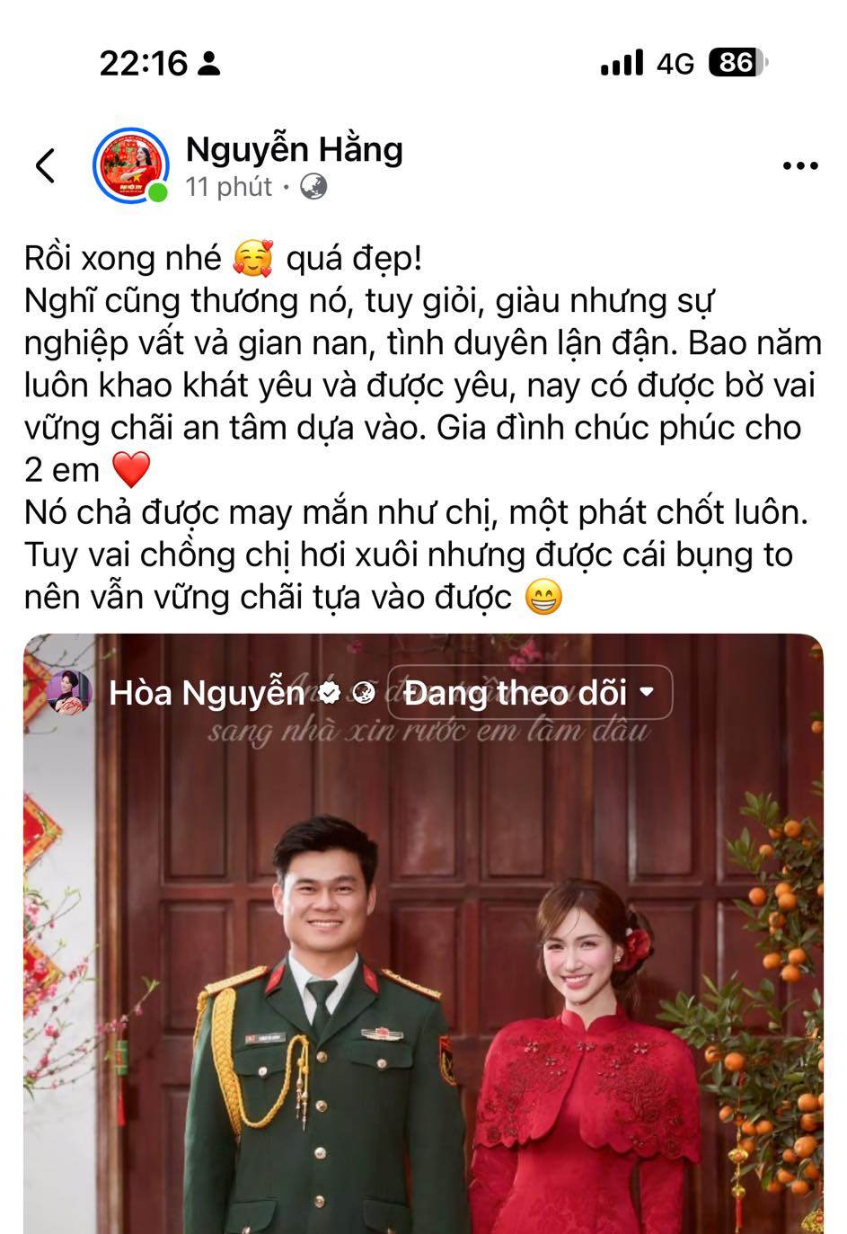 H&ograve;a Minzy "thả th&iacute;nh" c&ocirc;ng khai bạn trai, chị g&aacute;i ruột đăng status 79 chữ để x&aacute;c nhận hộ - Ảnh 3.