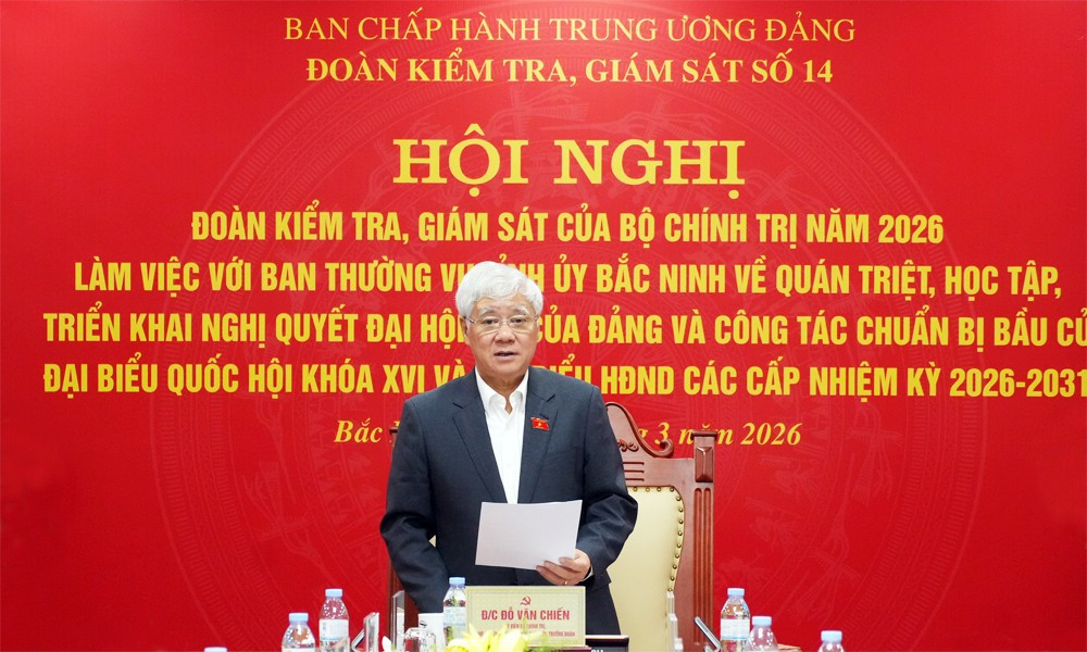 Đo&agrave;n kiểm tra Bộ Ch&iacute;nh trị l&agrave;m việc với Ban Thường vụ tỉnh ủy Bắc Ninh năm 2026 - Ảnh 2.