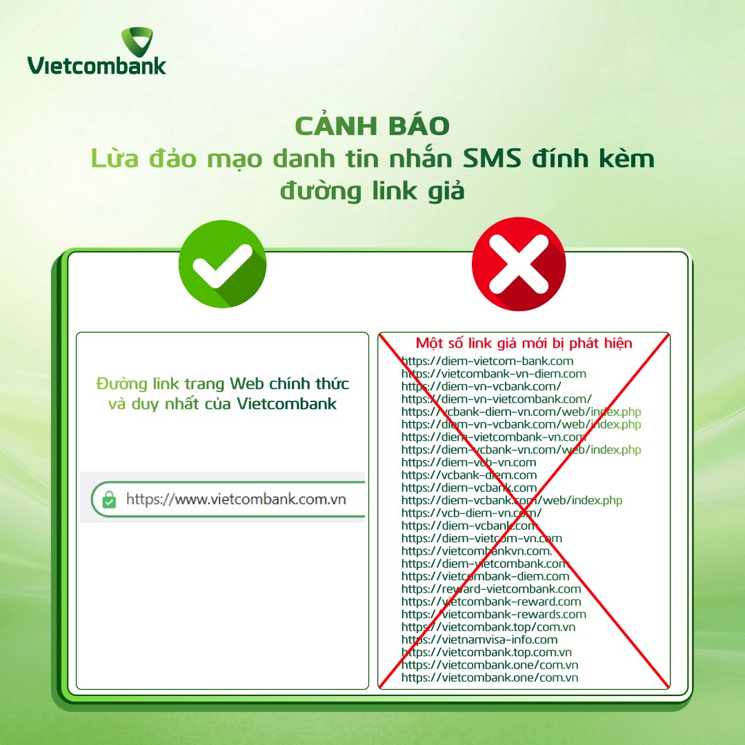 Vietcombank Cảnh báo lừa đảo qua tin nhắn giả mạo năm 2026 - Ảnh 1. Vietcombank Cảnh báo lừa đảo qua tin nhắn giả mạo năm 2026 - Ảnh 1.