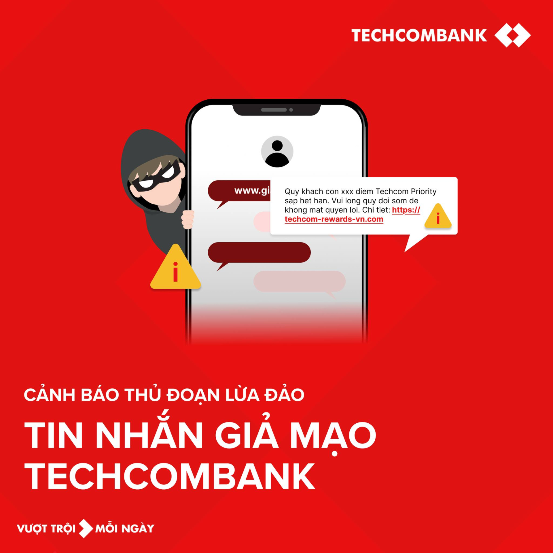 Techcombank cảnh báo về chiêu trò lừa đảo tinh vi Trong năm 2026 - Ảnh 1. Techcombank cảnh báo về chiêu trò lừa đảo tinh vi Trong năm 2026 - Ảnh 1.