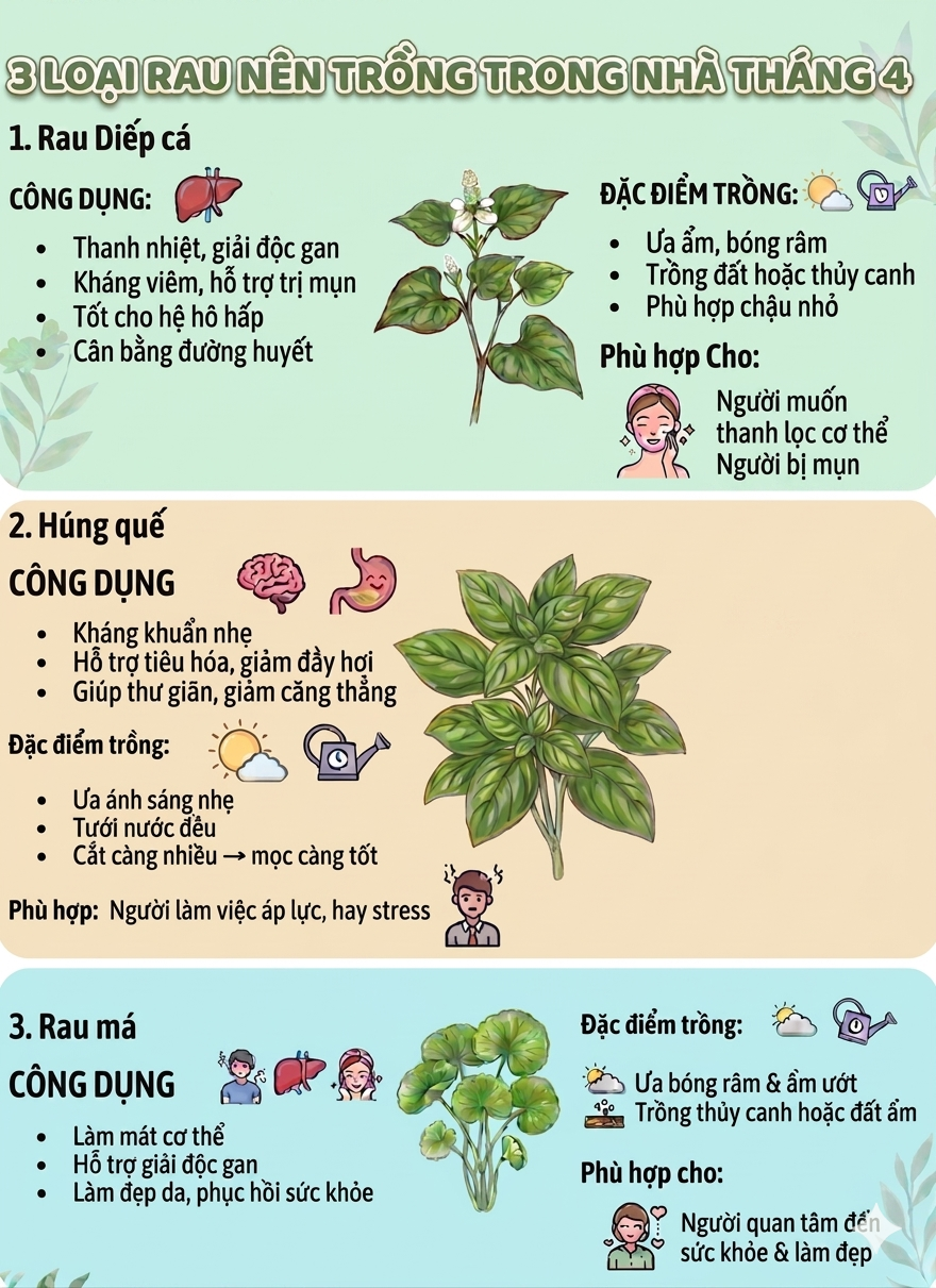 3 loại rau nên trồng trong nhà tháng 4 - Ảnh 1.