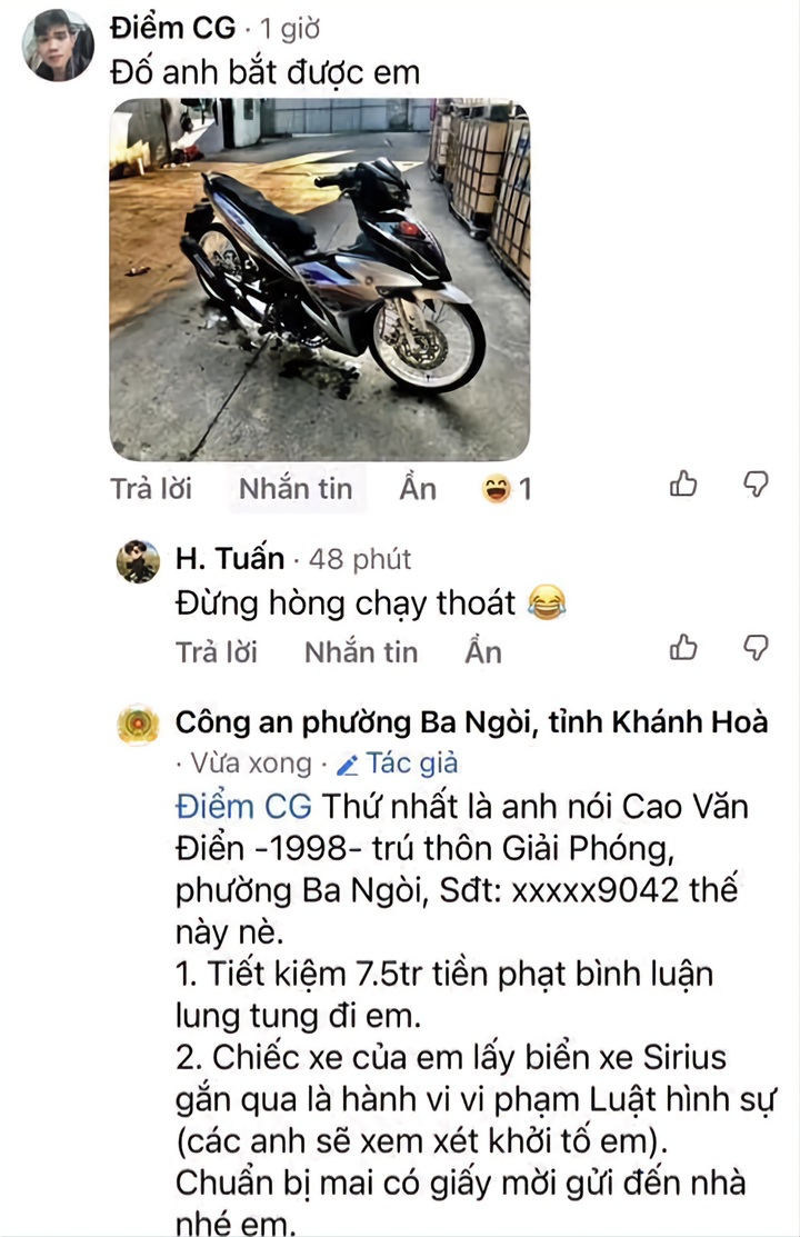 Th&aacute;ch thức ph&aacute;p luật tr&ecirc;n Facebook: Nam thanh ni&ecirc;n bị C&ocirc;ng an mời l&agrave;m việc - Ảnh 1.